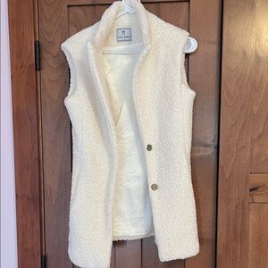 Dudley Stephens Off-White Fleece Vest